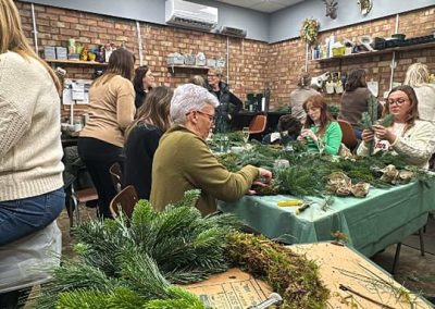 Helped every step of the way, our team of experienced florists are on-hand to guide you through every step of the wreath making process