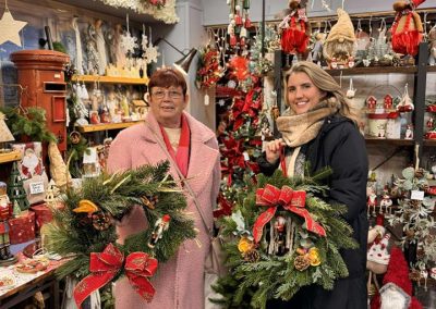 Beautiful, personal and hand-finished Christmas Wreaths created by our fabulous ladies at our recent wreath making workshop with our ladies making beautiful Christmas Wreaths for their homes.