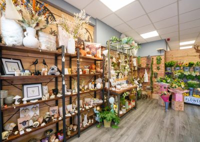 Shelves packed with beautiful gifts ready to compliment your flowers, come and visit our shop in Rugeley town centre