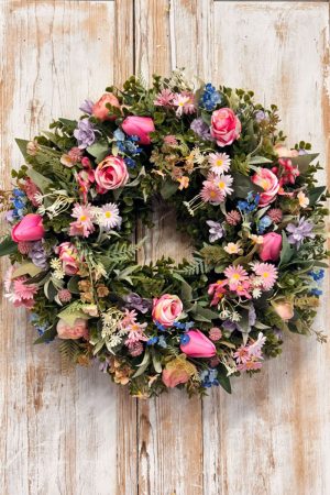 Daisy Wreath | Artifical Wreaths Hand Made for UK Delivery by Fine Flowers