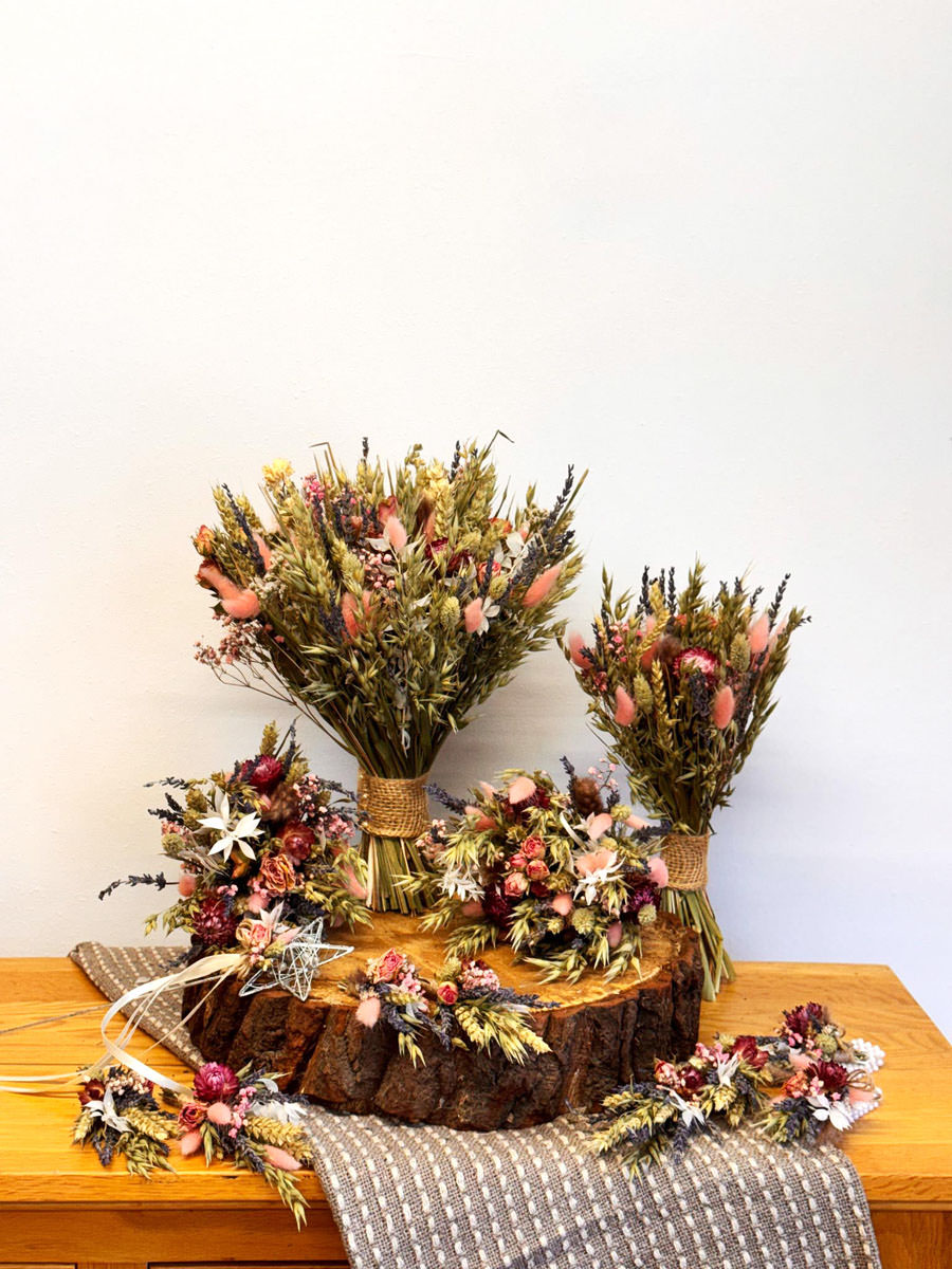 Dried Pink Wedding Flowers from Fine Flowers