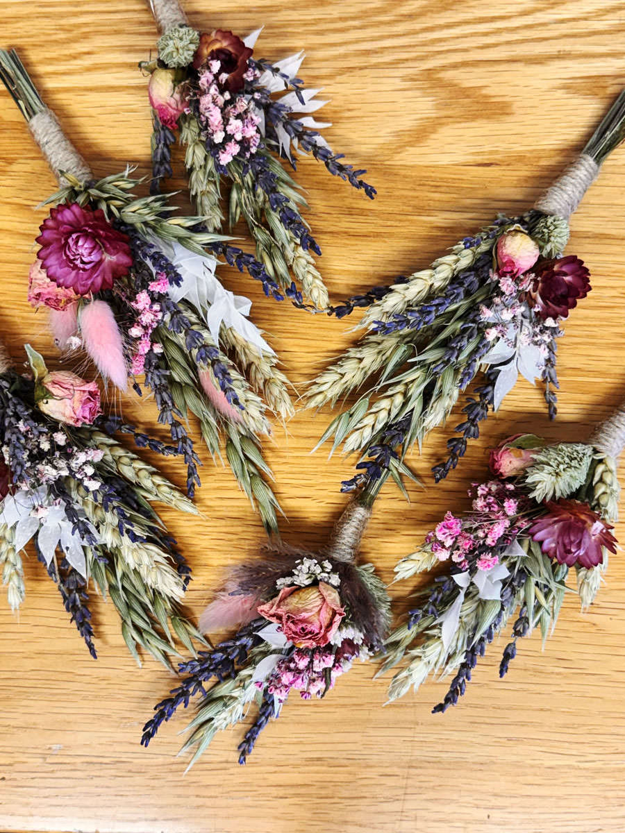 Dried Pink Wedding Flowers from Fine Flowers