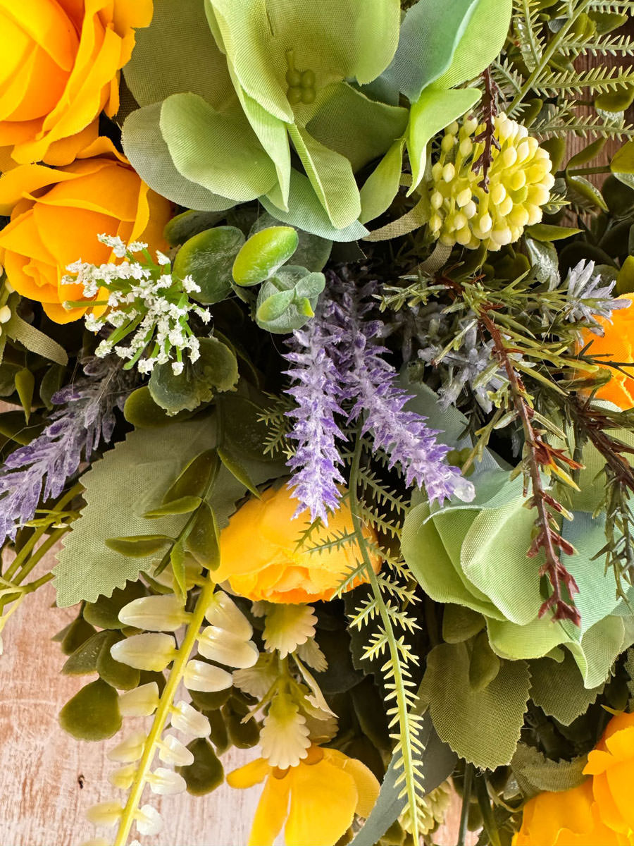 Sunshine Wreath | Artifical Wreaths Hand Made for UK Delivery by Fine Flowers