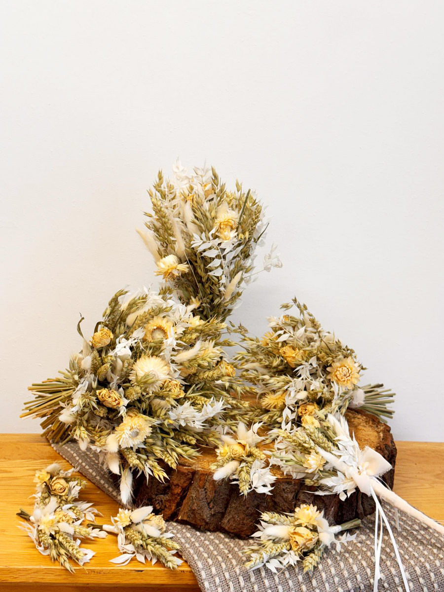 Dried White Wedding Flowers from Fine Flowers