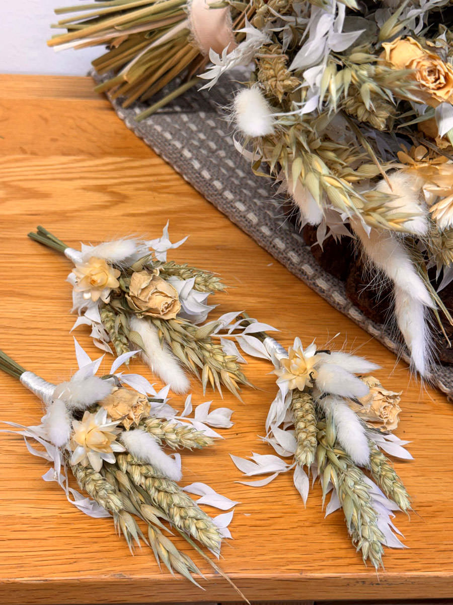 Dried White Wedding Flowers from Fine Flowers