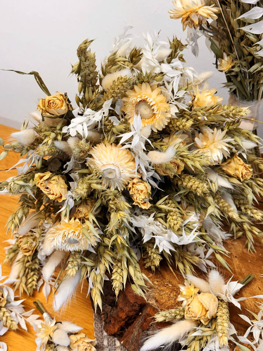 Dried White Wedding Flowers from Fine Flowers