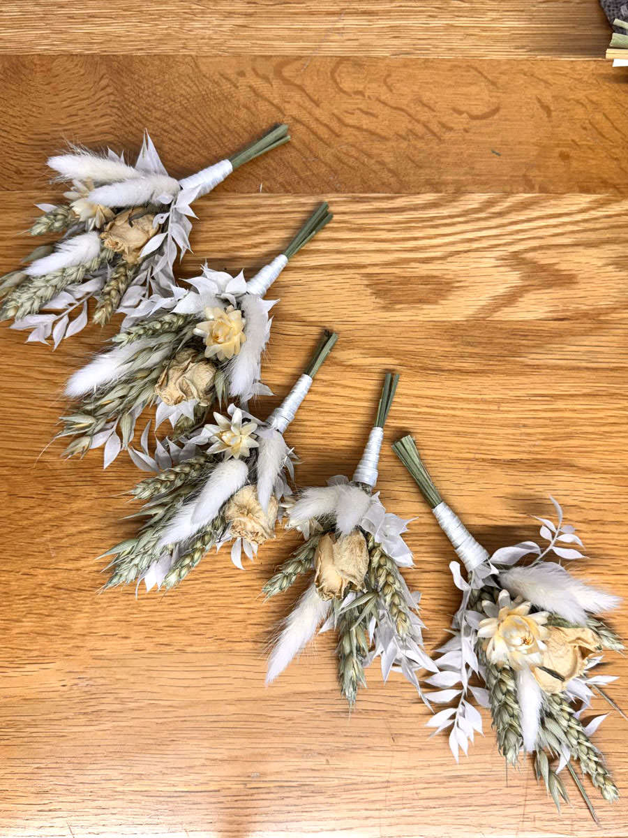 Dried White Wedding Flowers from Fine Flowers